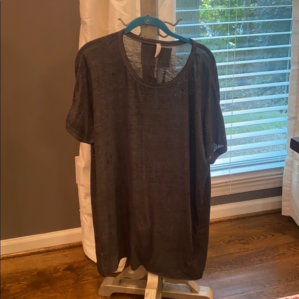 FREE PEOPLE Dark Gray Open-Back Tunic